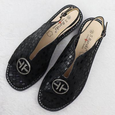 3. Skórzane sandały damskie czarne S.Barski KV51-094