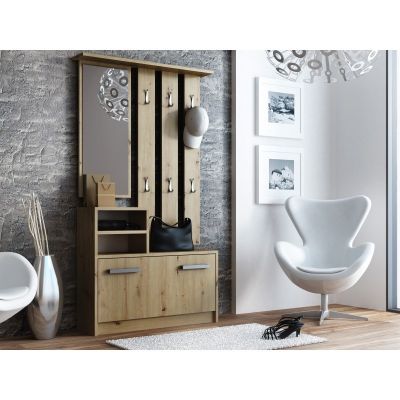 2. GARDEROBA-SZAFKA, LUSTRO, WIESZAK DĄB ARTISAN