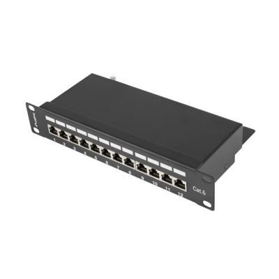 3. Patch panel Lanberg PPF6-9012-B (1U; 10"; kat. 6; FTP; 12xRJ-45)