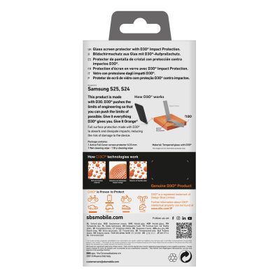 4. Szkło hartowane SBS Tempered Glass D3O z ramką do Samsung Galaxy S25+ / S24+
