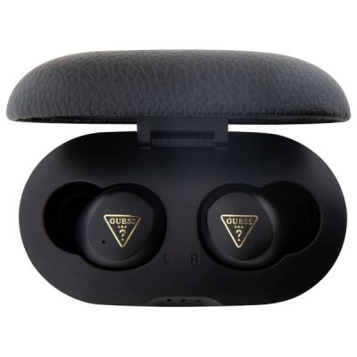 3. Słuchawki Bluetooth Guess Grained Classic Logo TWS + stacja dokująca - czarne