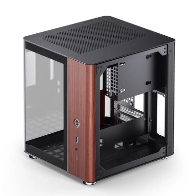 12. Obudowa PC Jonsbo TK-0, Mini-Tower, Mini-ITX, Tempered Glass, Holz - schwarz