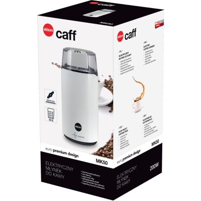 4. ELDOM MŁYNEK DO KAWY MK50 CAFF, MOC 200 W, NÓŻ STALOWY, PRZYCISK PULSACYJNY
