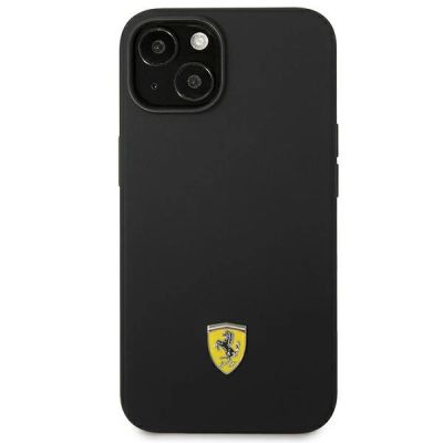 3. Etui Ferrari Silicone Metal Logo na iPhone 14 - czarne
