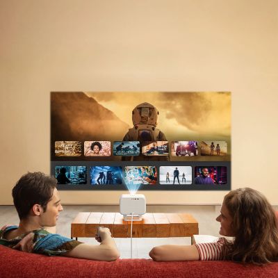 19. Projektor multimedialny Yaber L2 Plus LCD FullHD 1080p z głośnikami JBL - beżowy