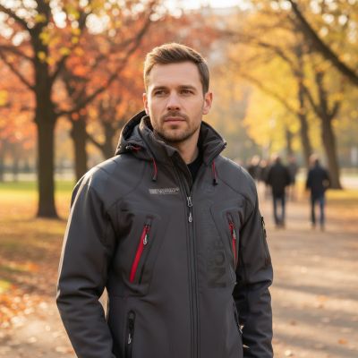 4. Kurtka softshell Geographical Norway Techno DB MEN 056 WU1060H/GN-DARK GREY