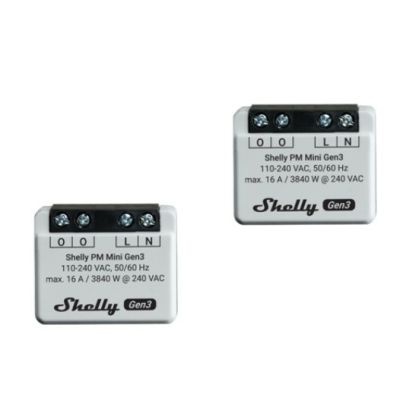 2. Shelly PM Mini Gen3 / Moduł pomiaru zużycia 2 szt. / Wi-Fi / Bluetooth / 16A