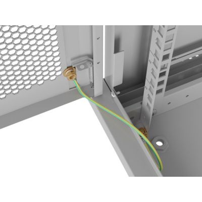 6. Szafa instalacyjna rack wisząca 19" 9U 600X450 szara drzwi perforowane Lanberg (flat pack)