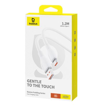 10. Kabel Baseus Pudding 100W USB-A - USB-C 1,2m - biały