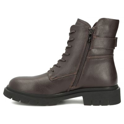 3. Skórzane botki damskie workery ciemny brąz Filippo DBT8018
