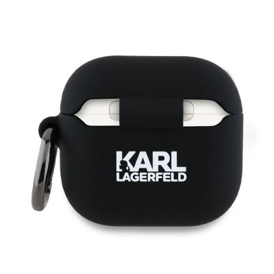 2. Etui Karl Lagerfeld Silicone Karl&Chaupette Head 3D na AirPods 4 - czarne