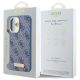 8. Etui Guess 4G Logo Plate MagSafe na iPhone 16 - niebieskie
