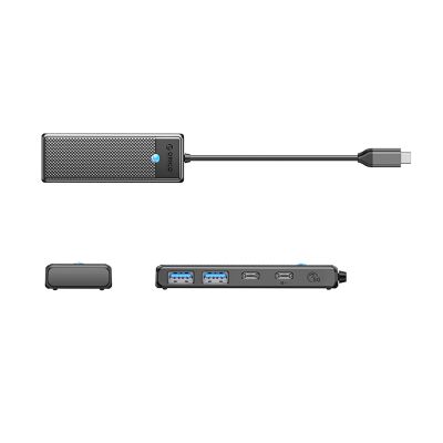 2. Hub USB-C Orico PAPW2AC-C3 stacja dokująca 2x USB-A 3.0 + 2x USB-C 3.0 - czarny