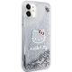 4. Etui Hello Kitty Liquid Glitter Charms Kitty Head na iPhone 11 / Xr - srebrne