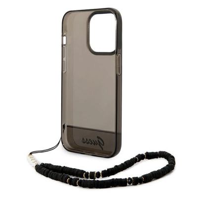 6. Etui Guess Translucent Pearl Strap na iPhone 14 Pro Max - czarne
