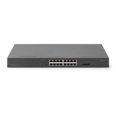 4. Digitus 16-portowy przełącznik sieciowy Gigabit, 19-calowy, niezarządzalny, 2 porty Uplink, SFP