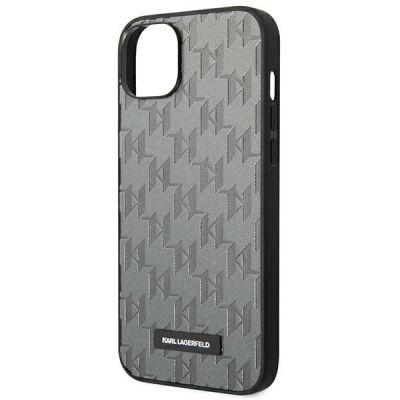 6. Etui Karl Lagerfeld Saffiano Mono Metal Logo na iPhone 14 Plus - szare