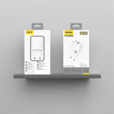 3. Ładowarka sieciowa Dudao A27TEU PD 30W GaN USB-A USB-C - biała