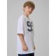 5. T-shirt loose z nadrukiem chłopięcy 4F 4FJRSS26TTSHM3786-10S