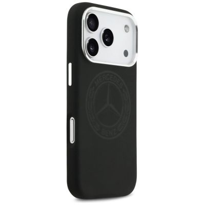 4. Etui Mercedes Silicone Vintage Logo MagSafe na iPhone 17 Pro - czarne