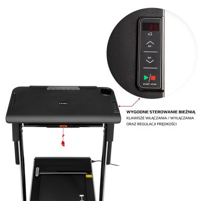 17. Bieżnia elektryczna z biurkiem HMS LOOP12 MULTI 1-12 km/h, szara