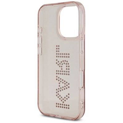 7. Etui Karl Lagerfeld IML Rhinestones Logo na iPhone 16 Pro Max - różowe