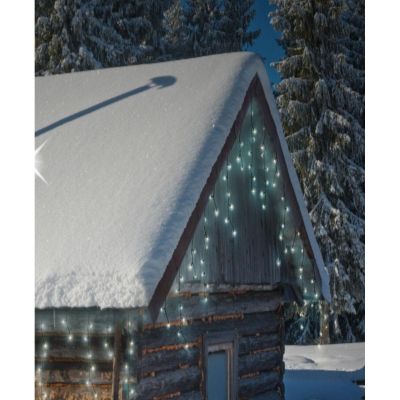 10. LAMPKI CHOINKOWE KURTYNA ŚWIETLNA ZEW 360 LED STEROWNIK TIMER ZIMNY BIAŁY KABEL ZIELONY