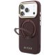 2. Etui Guess Ring Stand 360 Grained Classic Logo MagSafe na iPhone 18 Pro / 17 Pro - burgundowe