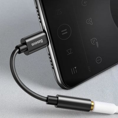 12. Adapter Baseus L54 do słuchawek USB-C / mini jack 3.5mm DAC 24 bit 48 KHz - czarny