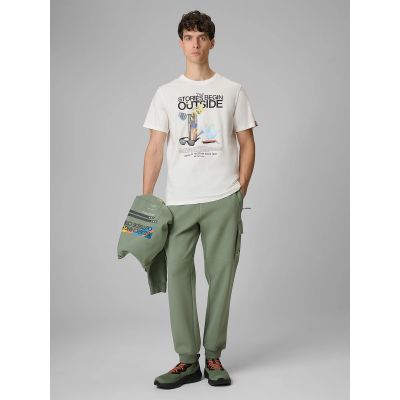 3. T-shirt regular z nadrukiem męski 4F 4FRSS26TTSHM3811-11S