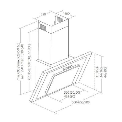 2. Okap kominowy AKPO WK-4 NERO ECO 60 BIAŁY (162 m3/h; 600mm; kolor biały)