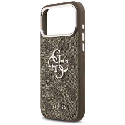 6. Etui Guess 4G Big 4G Classic Logo na iPhone 17 Pro Max brązowy - srebrne