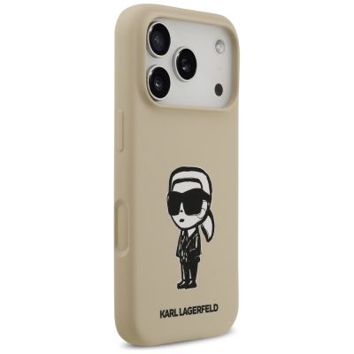 4. Etui Karl Lagerfeld Silicone Karl Sketch & Logo MagSafe na iPhone 17 Pro - brązowe