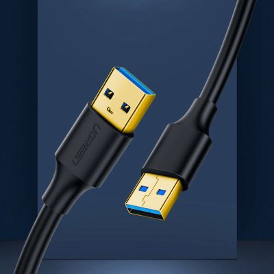 10. Kabel Ugreen US128 10370 USB-A 3.0 / USB-A 3.0 5Gb/s 1m - czarny