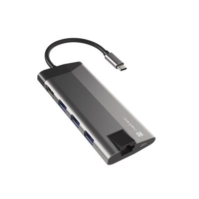 7. NATEC MULTIPORT ADAPTER FOWLER PLUS USB-C-> USB 3.0 3X, HDMI 4K, USB-C PD, RJ45, MICRO SD NMP-1690