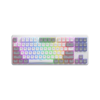 21. HATOR Rockfall 3 TKL Wireless klawiatura Uniwersalne USB + RF Wireless + Bluetooth QWERTY Angielski Biały