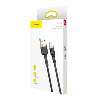 9. Kabel Baseus Cafule USB-A / Lightning 1.5A QC 3.0 2 m - czarno-złoty