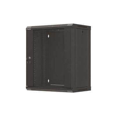 11. LANBERG SZAFA INSTALACYJNA RACK WISZĄCA 19" 12U 540X350 CZARNA DRZWI PRZESZKLONE (FLAT PACK)