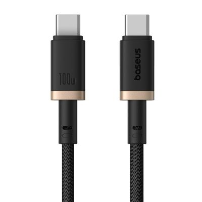 4. Kabel Baseus Dura Typ C-Typ C 100W 1m czarno-złoty