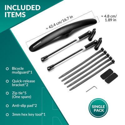 2. Rockbros błotnik rowerowy regulowany czarny FK-891