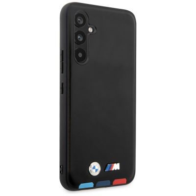 4. Etui BMW Leather Stamp Tricolor na Samsung Galaxy A54 - czarne
