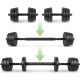 3. Zestaw hantli 4w1 (sztanga, hantle, kettlebell, podpórki do pompek) Spokey PONDUS SET 20 kg