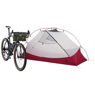 9. MSR Hubba Hubba Bikepack 1 os. Zielony, Czerwony, Biały Namiot trójkątny