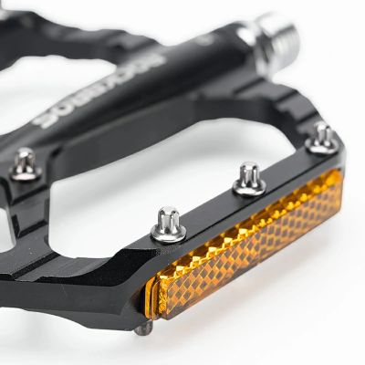 8. Pedały rowerowe Rockbros C700 platformowe odblaskowe aluminiowe - czarne