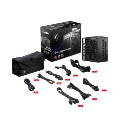 3. MSI MPG A1000G PCIE5 moduł zasilaczy 1000 W 20+4 pin ATX ATX Czarny
