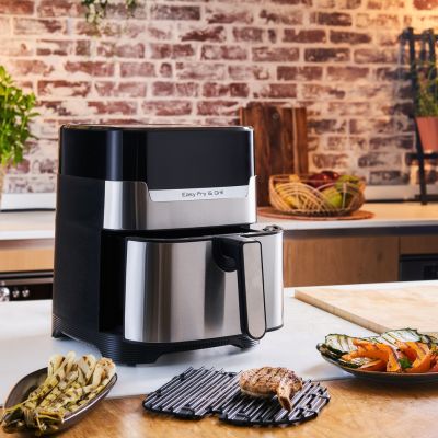 7. Tefal Easy Fry & Grill EY505D Pojedyńczy 4,2 l Autonomiczny 1550 W Frytkownica na gorące powietrze Stal nierdzewna