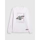 7. Longsleeve regular z nadrukiem męski 4F 4FRAW25TLONM606-10S