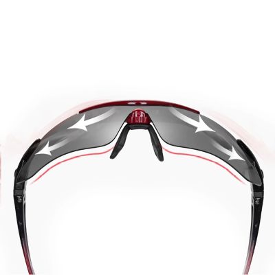 3. Okulary rowerowe Rockbros 10001 polaryzujące - czarno-czerwone