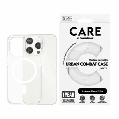 Etui CARE by PanzerGlass Urban Combat Case MagSafe na iPhone 15 Pro - białe