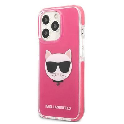 2. Etui Karl Lagerfeld Choupette Head na iPhone 13 Pro / iPhone 13 - fuksjowy